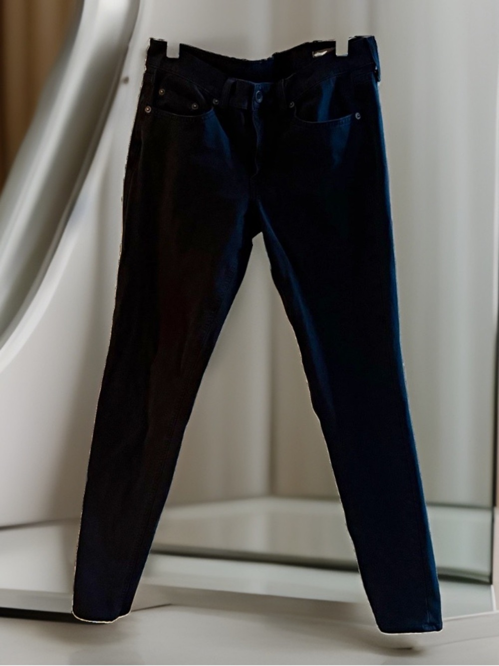 Rag & Bone Slim Skinny Jeans Women 29 Equestrian Black Stretch Made USA